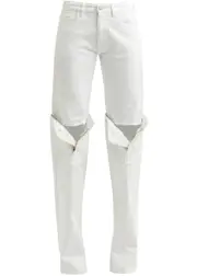 Coperni Open-knee Straight-leg Jeans - White - S (UK8-10 / S) S (UK8-10 / S)