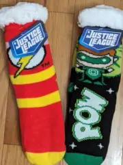 2 Pairs Justice League Sherpa Lined Socks Non-Slip