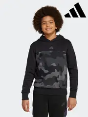 adidas Black Essentials Camo Fleece Hoodie Kids (AR7956) | $76