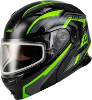 G-Max MD-01S Transistor Helmet with Dual Lens (Md, Black/Gray/Green)