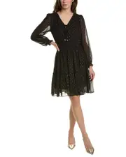 Taylor Chiffon Dress 6 Black