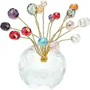 Amosfun 1Pc Crystal Fortune Decoration for Home Office Dashboard Tabletop Ornament Easy to Store Present Choice for Boho Home Decor