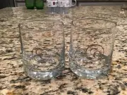 Set of 2 ~ Canadian Club Bourbon / Whiskey Glasses Solid Glass Base ~ Never Used