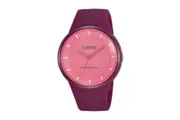 Lorus Maroon Silicone Strap Watch RRX37FX-9