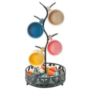 Holder Stand Coffee Mug Rack Countertop with Coffee Pod Basket Mug Tree