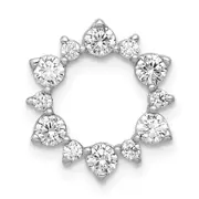 14k White Gold 5/8 Ct. Lab Grown Diamond VS/SI+ G+ Fashion Circle Chain Slide Pendant