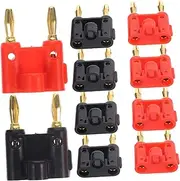 KALLORY 10Pcs Plated Double Banana Connectors for Speaker Wire High Stability Audio Jack Accessory with Quick Installation and Secure Connection