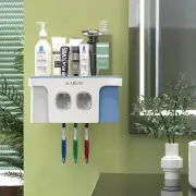 Toothbrush Holders for Bathroom Organizer, 2 Cups Automatic Toothpaste Dispenser