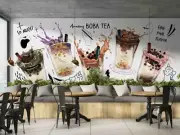 3D Milk Tea Food Wallpaper Wall Murals Removable Wallpaper 18