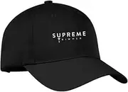 [Supreme Trimmer] Hat - Black Hat, White Logo Golf/Baseball Style Cap, Black, One Size