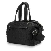 NNEDSZ Black Quilted Pattern Large Capacity Mummy Bag - Stylish Baby Diaper Bag
