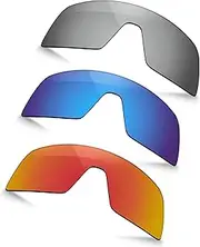 [TRUSHELL] Polarized Replacement Lenses for Oakley Sutro OO9406 Sunglasses - Silver+Ocean Blue+Fire Red 3 Pieces