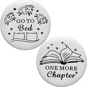 One More Chapter/Go to Bed Decision Maker Coin for Him Her - Bookish Gift Flip Coin - Bookworm Gifts, Silver