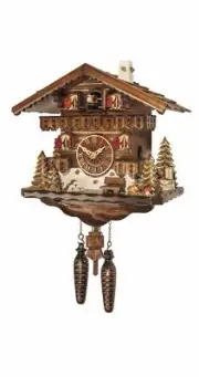 Quartz Cuckoo Clock Black forest house EN 458 Q NEW