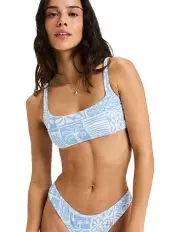 [Roxy] Flowers Wave Bralette Bikini Top in Blue