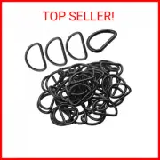 BronaGrand Pack of 50 Metal Nickel Plated D Ring (1inch)