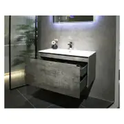 TOOLKISS Wall Hung Bathroom Vanity 750mm – Premium Maple Oak Design with Polymarble Basin & Water-Resistant MDF A0 Grade – Includes Soft-Close Cabinet & Overflow Drain