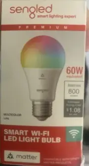 Sengled WiFi Smart Light Bulbs Dimmable White Light 1PK