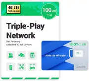 Data SIM Card Triple Play- USA Coverage No Contract 4G LTE Cellular for Security