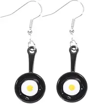 LIFKOME 1 Pair Fried Egg Earrings Food Earrings Ladies Earrings Poached Egg Dangle Earring Guillotine Earrings Earring Studs for Women Egg Drop Earrings Lugs for Women Cool Earrings Alloy