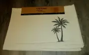 Country Market Cotton Placemats Coastal Silhouette Palm Trees NIP