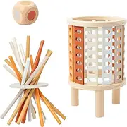 Wooden Tower Stacking Game, Natural Tower Toy Building Blocks, Family Puzzle Stacking Game for Children Boys Girls Age 3+ Birthday Christmas New Year