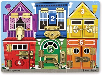 Melissa & Doug 3785 Wooden Latches Board (Developmental Toy, Sturdy Wooden Co...