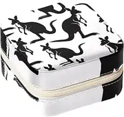 [Diusye] Kangaroo Silhouette Small Jewelry Box for Ring Earring Necklace Bracelet Bangle, Mini Travel Jewelry Case Storage Organizer for Women Girls Gifts
