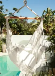 WHITE OZTRAIL BRAZILIAN HAMMOCK CHAIR (DELUXE) 125x150cm *Brand New*