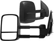 Black Manual Extendable Towing Mirrors for Navara D40 Series 2005-2015