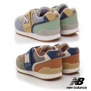 New Balance><經典大地色系運動鞋款IZ996ON3黃綠/藍棕(中小童段)13.5cm