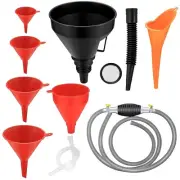 8 Pieces Oil Fuel Funnel Set Coolant Funnel Kit Oil Funnel Gasoline Fuel Funnel