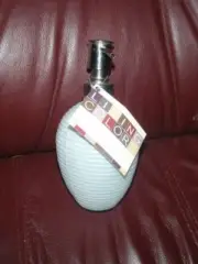 Living Colors White Ribbed Glass with Silver Pump for Lotion and/or Soap New