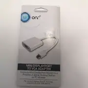 ONN Mini DisplayPort To VGA Adapter Brand New Sealed!!!
