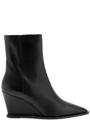 Atp Atelier Pratella Leather Wedge Ankle Boots - Black - 8 8