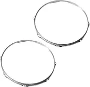 Qianly Drum Hoops Snare Drum Batter Hoops Percussion DIY Components Practical Lightweight Maintenance for Upper and Lower Drum Rims, 14 in 8 Hole