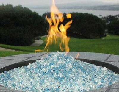 Fire Pit Glass Rocks For Outdoor Propane Gas Fireplace Crystals Patio New 10 lbs