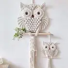 2PCS Parakoma Owl Macrame Wall Hanging Boho Wall Decor Handmade Woven Home Decor
