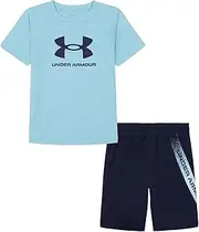 Under Armour boys Short Sleeve Tee and Short Set, Lightweight and Breathable