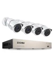 ZOSI 5MP Lite Home Security Camera System with Audio,4Pcs 1080p Home Cameras,...