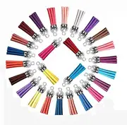 [JRGTDS] 100 pcs Keychain Tassels, Tassel Pendants Colorful, Faux Suede Tassel for Lanyard Straps DIY Tassel Charms for Keychain-Jewelry Making-Handbags-Purse Decorations