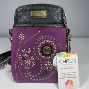 New CHALA Dazzled Purple Paisley Cell Phone Crossbody Purse Adjustable Strap