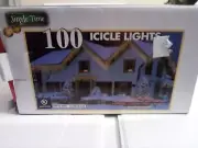 Jingle Time 100 Icicle Style Clear White Mini Christmas String Lights FREE SHIP