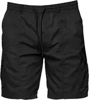 [PHJTOMK] Men's Drawstring Work Shorts with No Belt Casual Elastic-Waist Zipper Shorts Lightweight Multi-Pocket Short