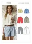 Vogue Sewing Pattern 9008 Misses 14-22 Easy Pleated or Flat-Front Shorts 6 Style