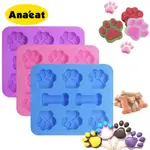 1PC SILICONE MOLDS 2 IN 1 8-CAVITY PUPPY DOG PAW & BONE SHAP