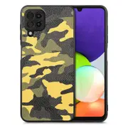 For Samsung Galaxy A22 4G (EU Version) Camouflage Pattern Leather Coated PC+TPU Phone Case Cover