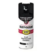 RUST-OLEUM Stops Rust Custom Spray Paint 5 in 1 Enamel 340g Flat Black