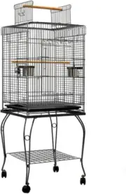I.Pet Bird Cage Large Cages 145Cm Parrot Aviary Stand-Alone Budgie Wheels Castor