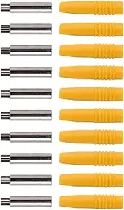10Pcs Insulated 2mm Banana Plug Coupler, Excellent PA and Copper Material, CNC Technology, Full Sheathed Assembly, for Testing Equipment (Yellow)